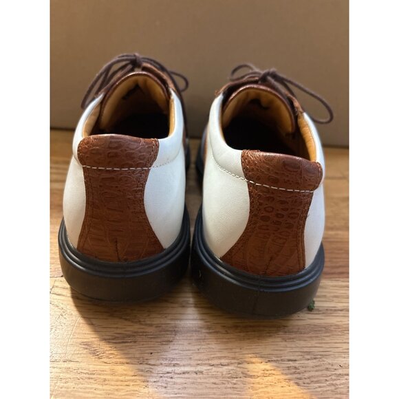 Ecco Mens Authentic Croc Print Leather Golf Shoes Size 9 - Picture 5 of 10